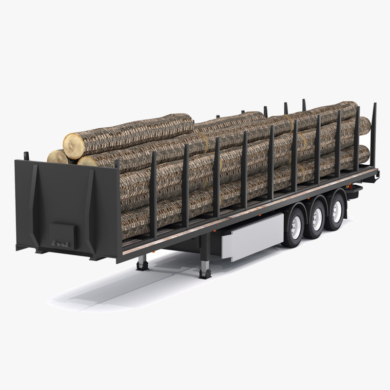 Holzanhänger 3D Modell .c4d .max .obj .3ds .fbx .stl .blend 