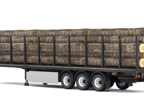 Holzanhänger 3D Modell