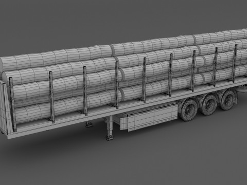 Holzanhänger 3D Modell