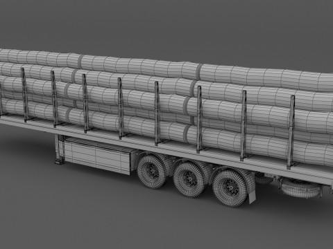 Holzanhänger 3D Modell