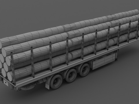 Holzanhänger 3D Modell