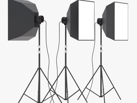 Softbox-Studioleuchte 3D Modell