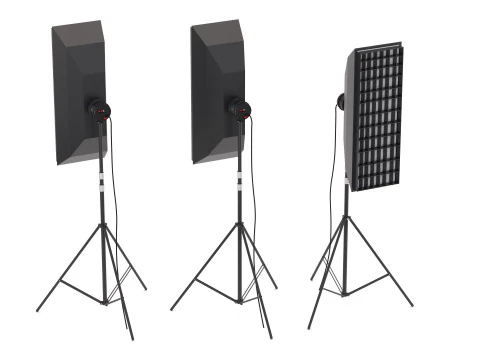 Lampu Studio Softbox 02 Model 3D