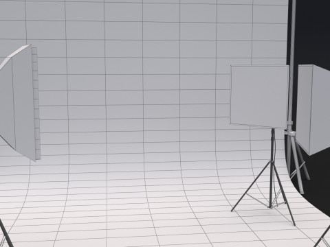 Photo Studio Softbox with Green Screen 3D Model