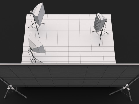 Photo Studio Softbox with Green Screen 3D Model