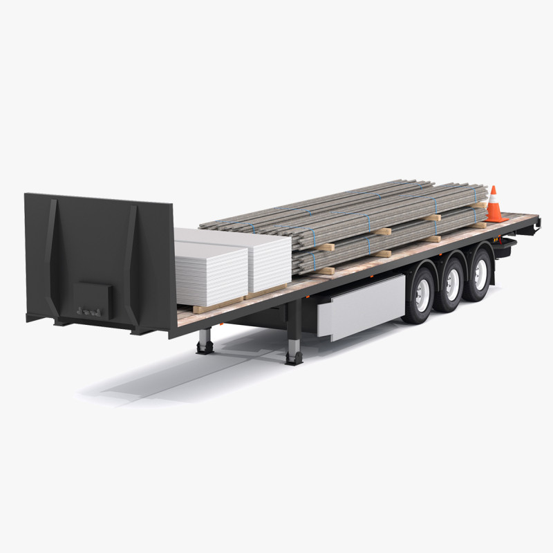 Промисловий трейлер 03 3D Модель .c4d .max .obj .3ds .fbx .stl .blend 