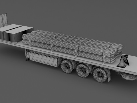 Промисловий трейлер 03 3D Модель