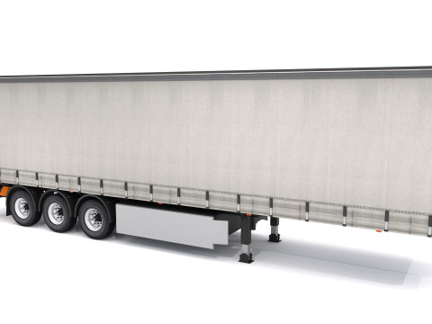 Oplegger open gordijn 3D Model