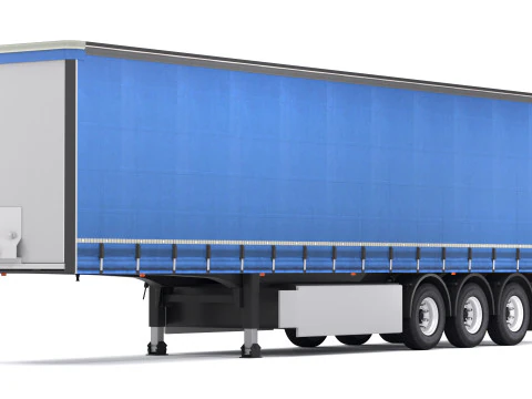 Semi Trailer Curtainsider 2 3D Model