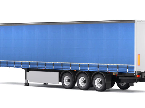 Semi Trailer Curtainsider 2 3D Model