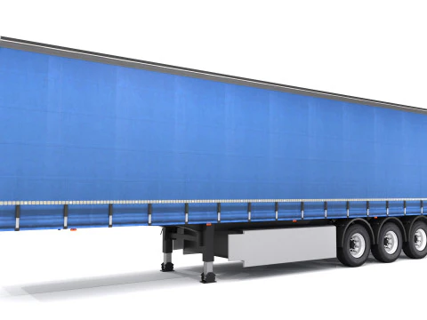 Semi Trailer Curtainsider 2 3D Model