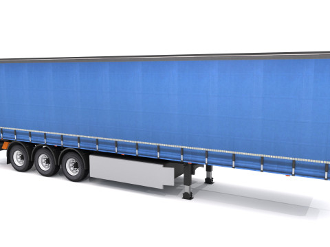 세미 트레일러 커튼사이더 2 3D 모델