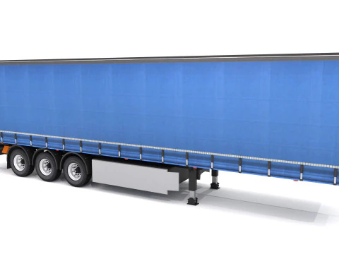 Semi Trailer Curtainsider 2 3D Model