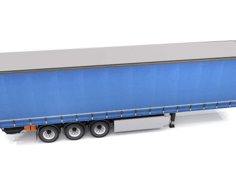 Semi Trailer Curtainsider 2 3D Model