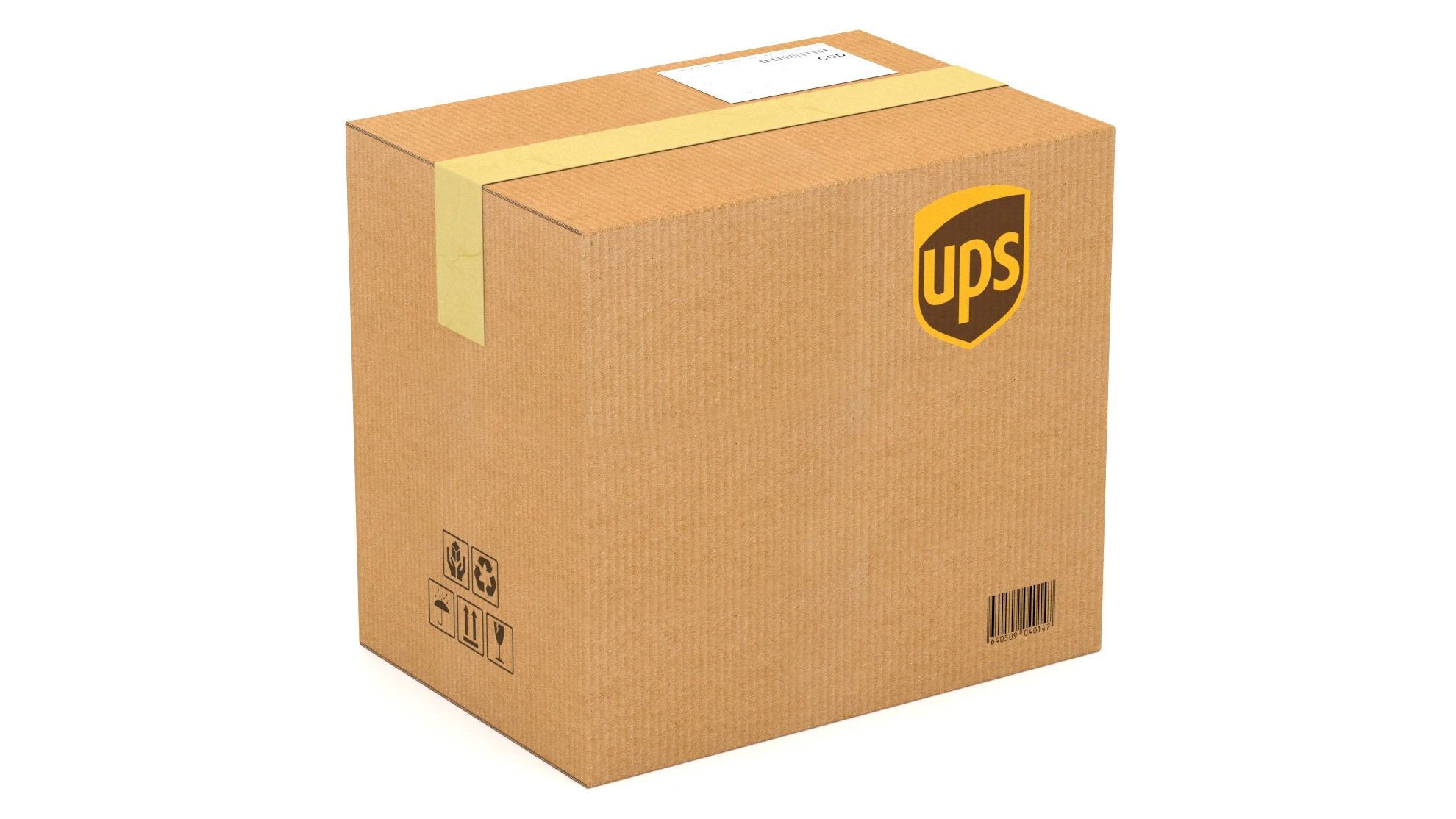 UPS Cardboard Box 3D Model .c4d .max .obj .3ds .fbx .stl .blend 