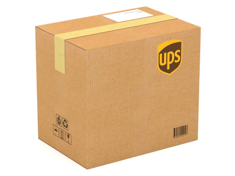 Caja de cart&oacute;n UPS Modelo 3D