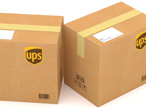 UPS Cardboard Box 3D Model