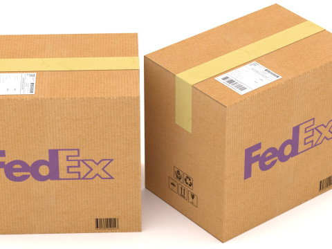फेडेक्स कार्डबोर्ड बॉक्स 3D मॉडल