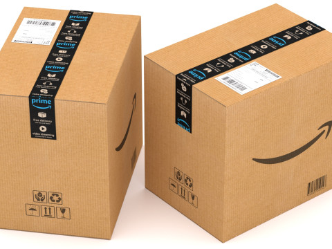 亚马逊纸板箱 3D 模型