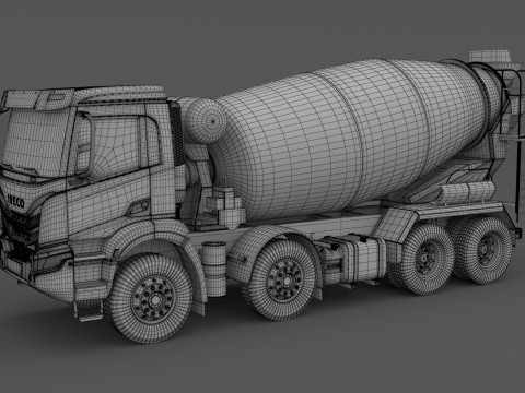 Iveco T-WAY 510 Betonmixer 3D Model