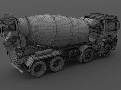 Iveco T-WAY 510 Concrete Mixer 3D Model