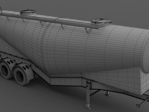Cement Trailer 3D Model
