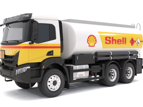 Iveco T-WAY 2021 쉘 연료 유조선 3D 모델