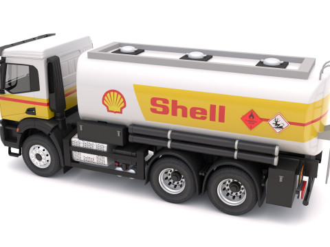 Iveco T-WAY 2021 쉘 연료 유조선 3D 모델