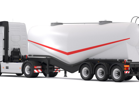 Volvo FH16 2021 com reboque de cimento Modelo 3D