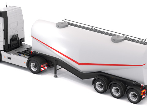 Volvo FH16 2021 com reboque de cimento Modelo 3D