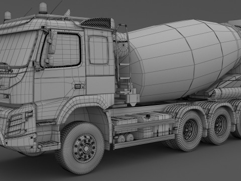 Volvo FMX Tridem Mixer Truck 8x4 3D Model