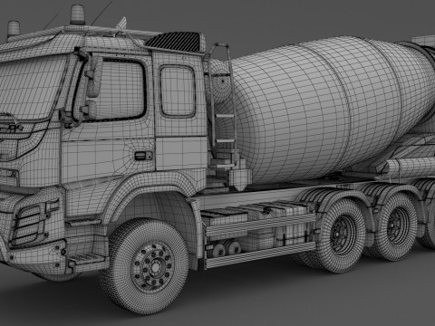 Volvo FMX Tridem Mixer Truck 8x4 3D Model
