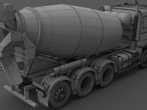 Volvo FMX Tridem Mixer Truck 8x4 3D Model