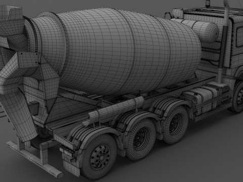 Volvo FMX Tridem Mixer Truck 8x4 3D Model