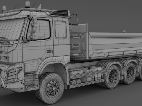Camion benne Volvo FMX Tridem 8x4 Modèle 3D