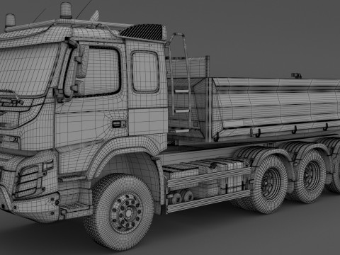 Camion benne Volvo FMX Tridem 8x4 Modèle 3D