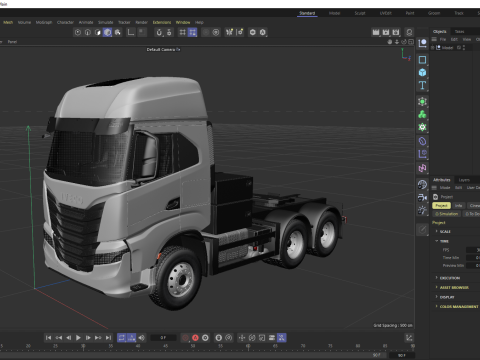 Tracteur Iveco S-WAY et remorque Lowboy avec pelle Volvo EC300E Modèle 3D