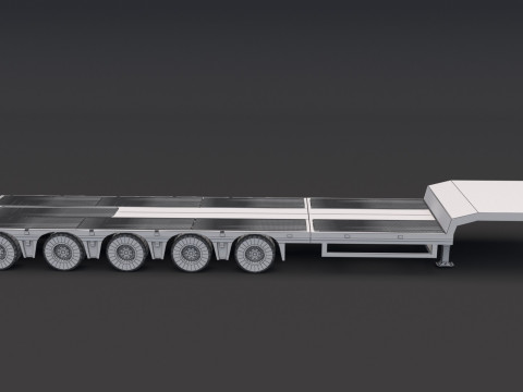 जेसीबी फास्ट्रैक 8310 के साथ इवेको एस-वे ट्रैक्टर लोबॉय ट्रेलर 3D मॉडल