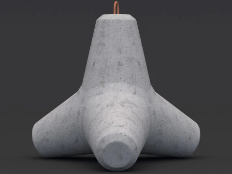 Concrete Tetrapod 3D Model