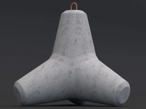 Concrete Tetrapod 3D Model