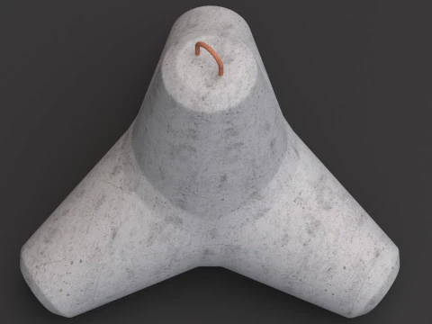 Concrete Tetrapod 3D Model