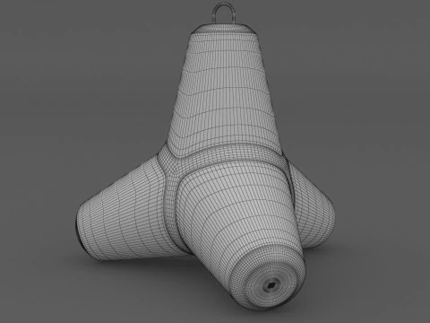 Concrete Tetrapod 3D Model