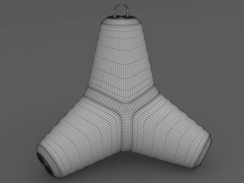 Concrete Tetrapod 3D Model