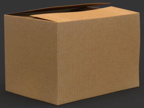 Cardboard Box 01 3D Model
