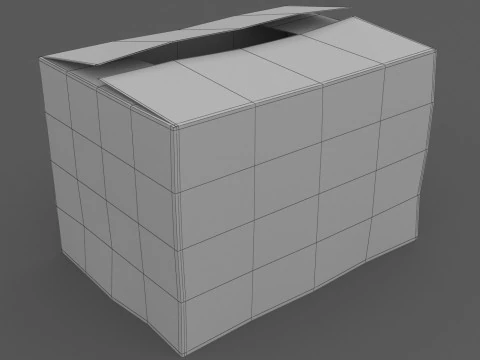 Cardboard Box 01 3D Model