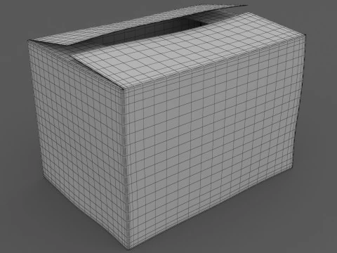 Cardboard Box 01 3D Model