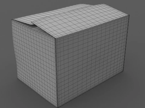 Cardboard Box 01 3D Model