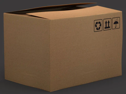 Cardboard Box 02 3D Model