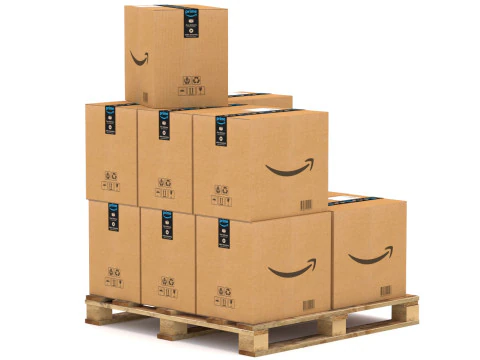 Amazon Cardboard Box with Pallet 3D Model