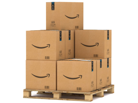 亚马逊带托盘纸板箱 3D 模型